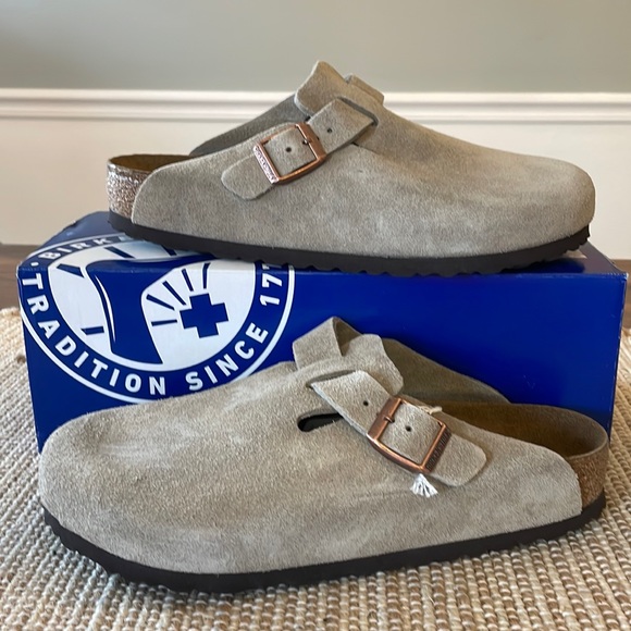 Birkenstock Shoes - Birkenstock Suede Boston Taupe